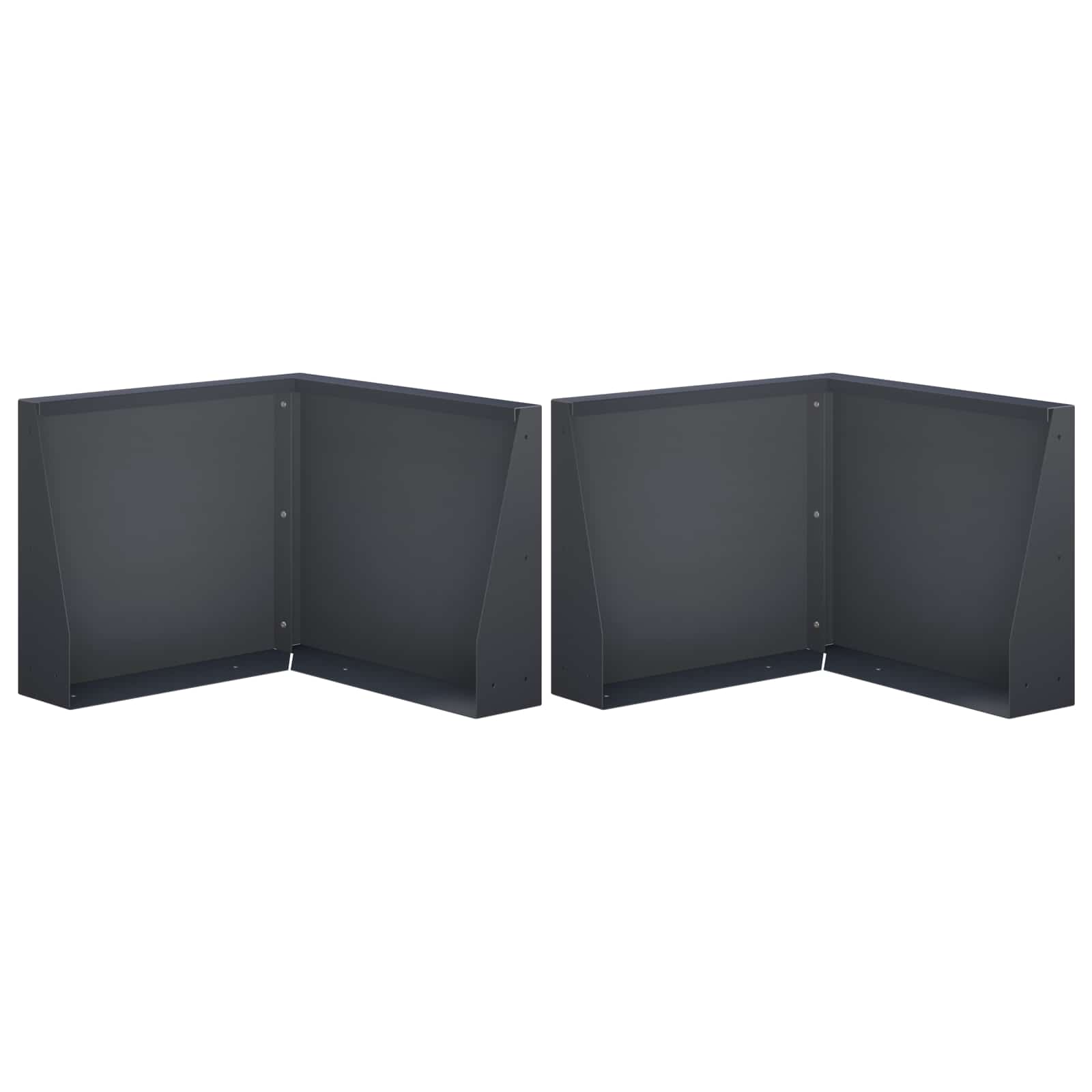 Vidaxl Retaining Wall 2 Pcs 50 X 50 X 40 Cm Steel Anthracite