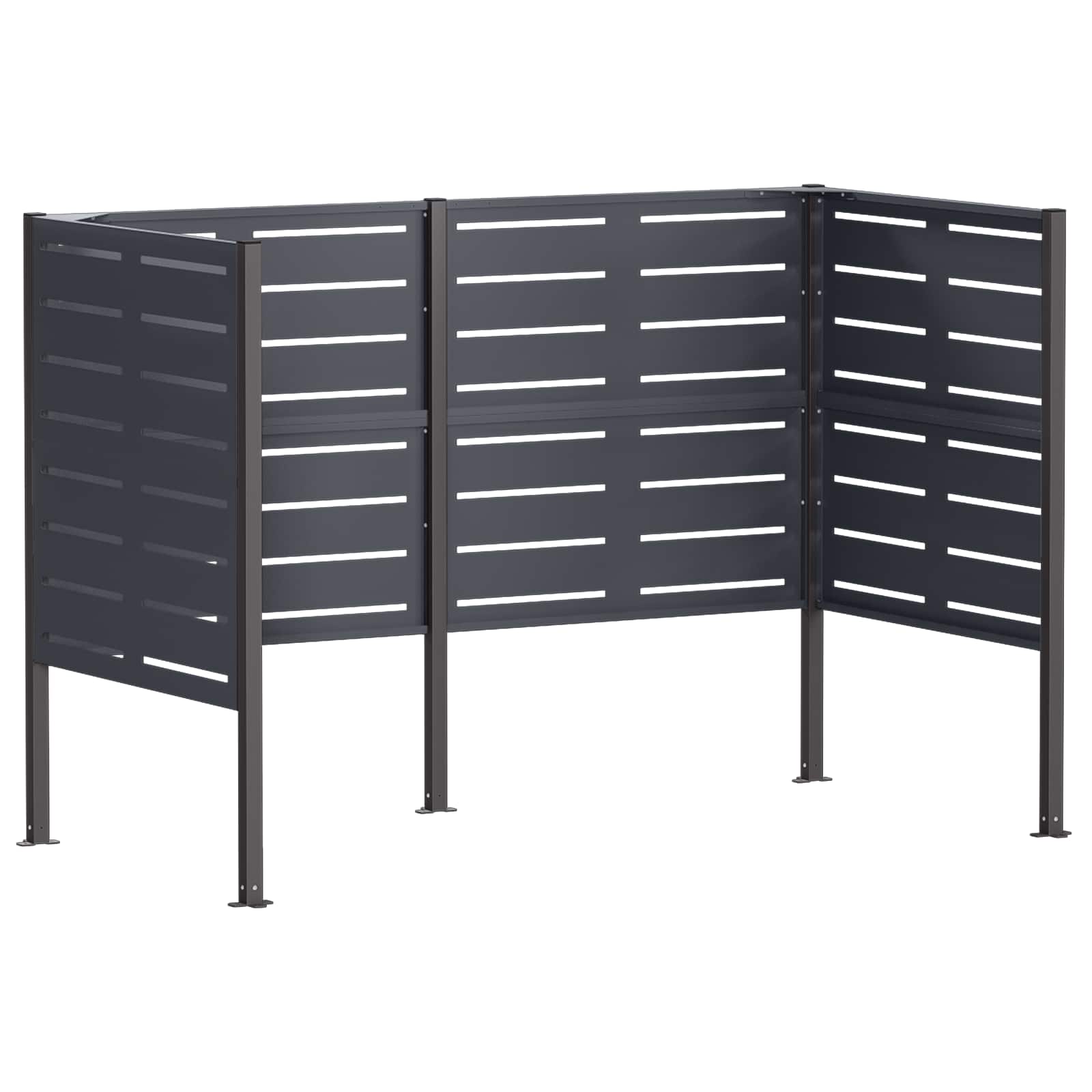 Vidaxl Wheelie Bin Screen 167 X 85 X 113 Cm Steel Anthracite