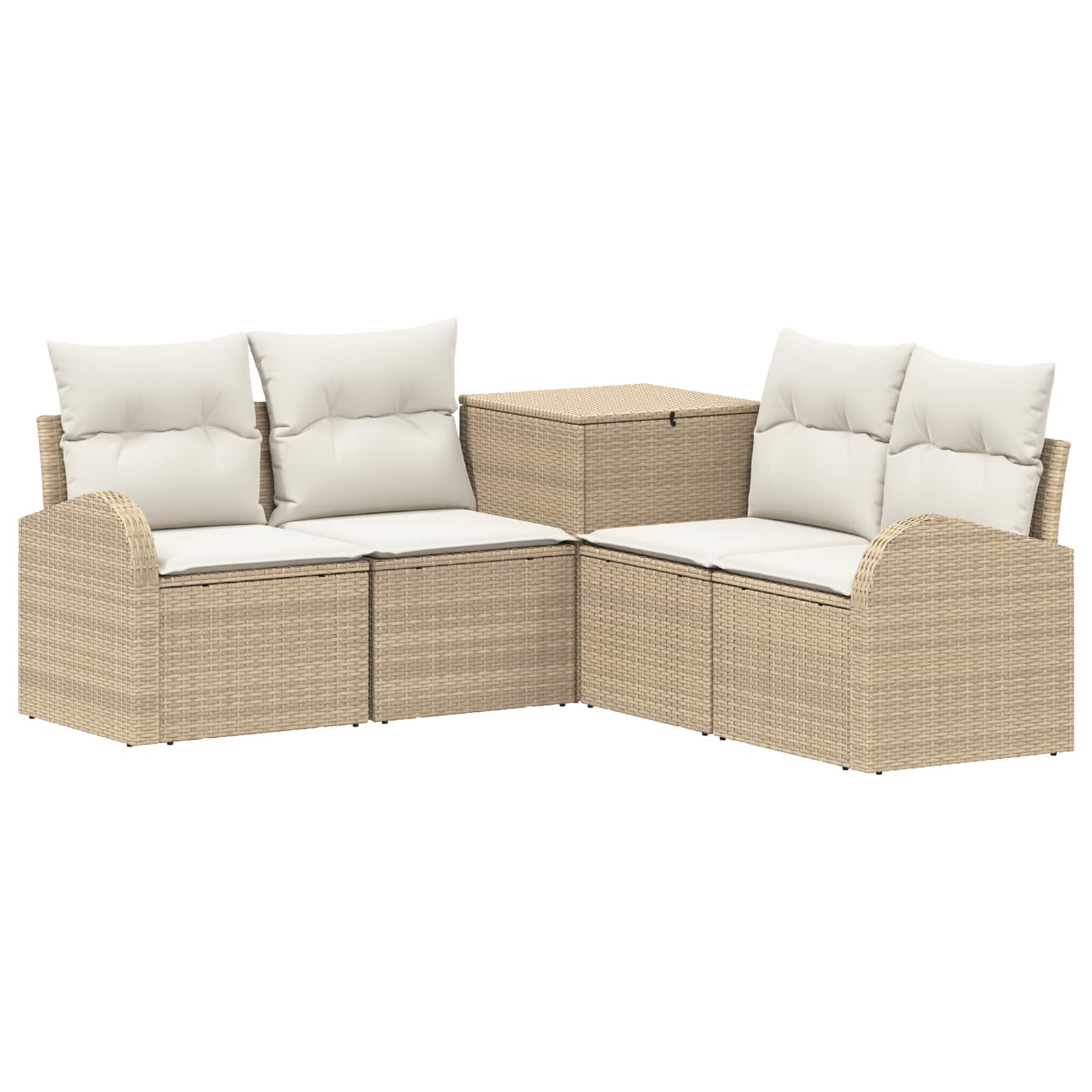 Vidaxl Sofa Set 5 Pcs Beige And Cream White 179 X 179 X 85 Cm