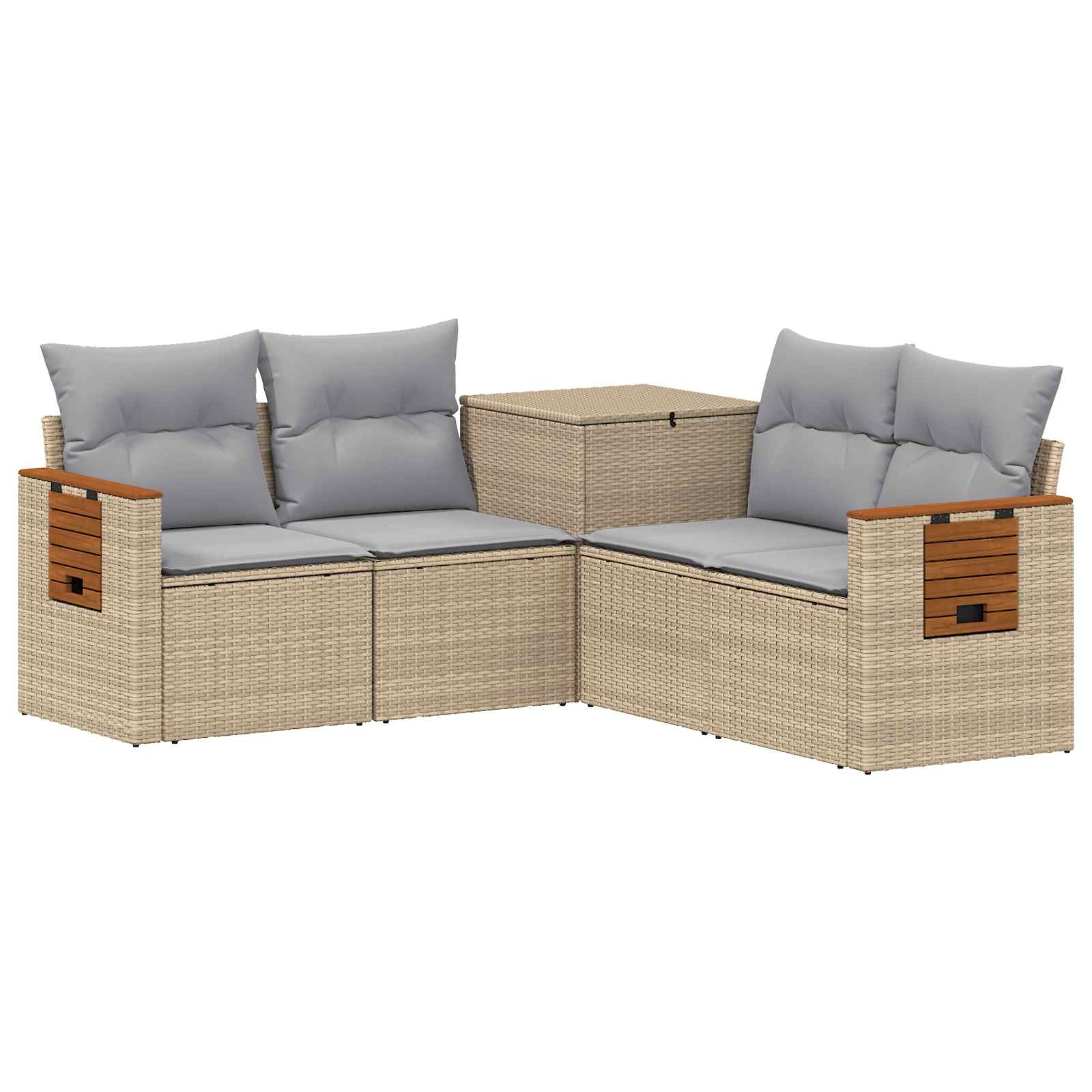 Vidaxl Sofa Set 5 Pcs Beige And Light Grey 179 X 179 X 85 Cm
