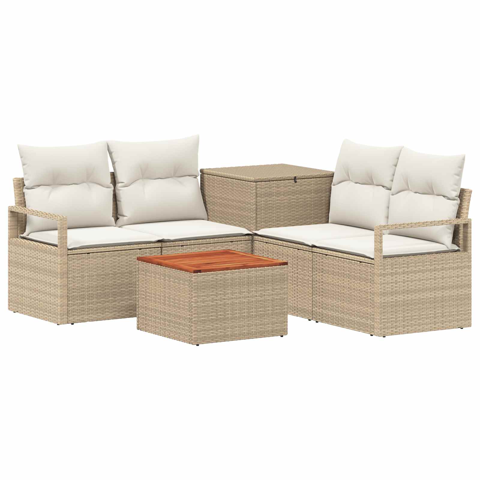 Vidaxl Sofa Set 6 Pcs Beige And Cream White 55 X 55 X 37 Cm