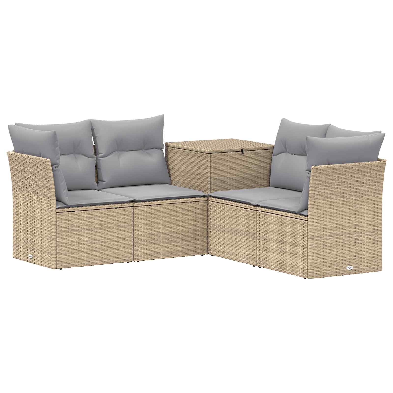 Vidaxl Sofa Set 5 Pcs Beige And Light Grey Poly Rattan And Steel