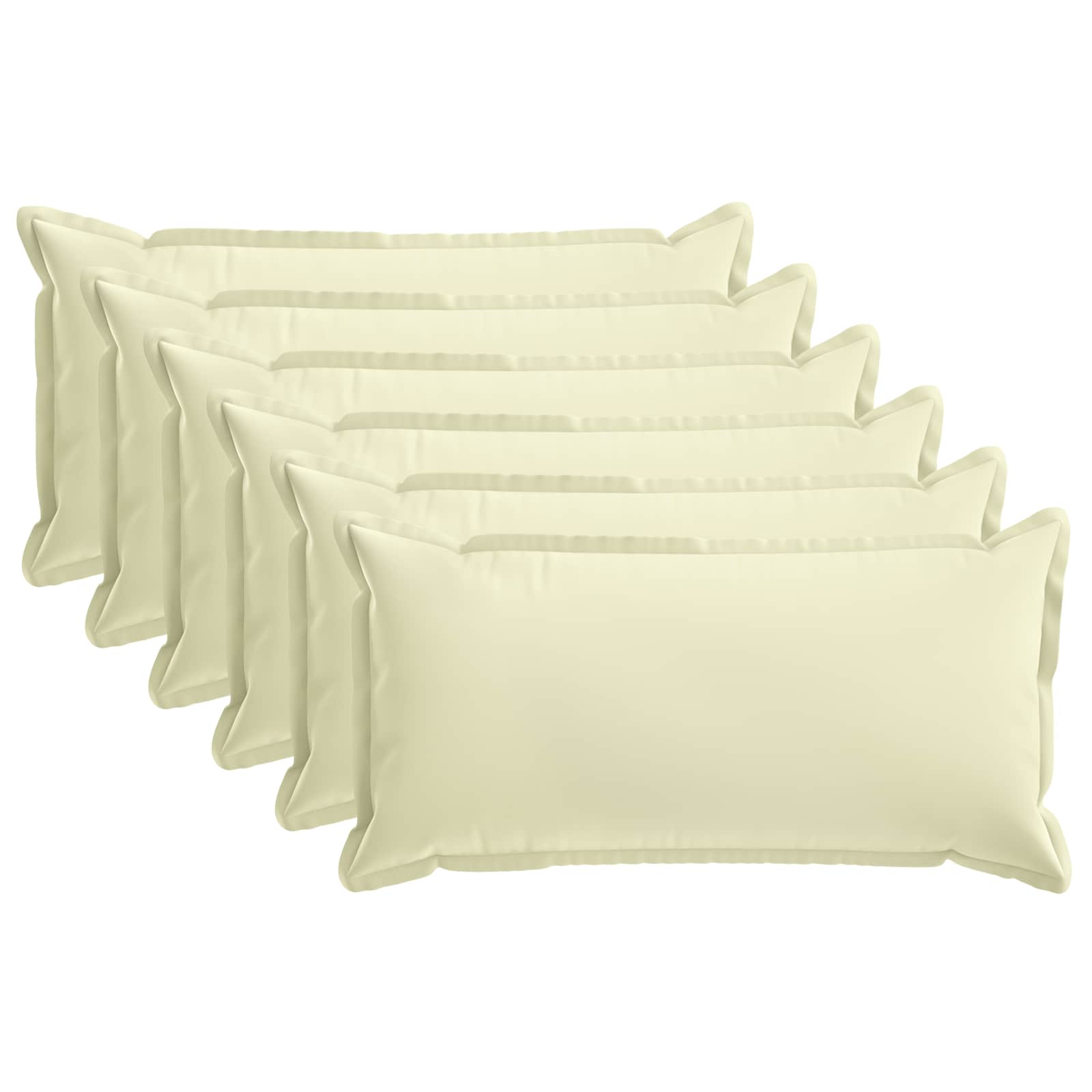 Vidaxl Cushion With Pillow Houten 6 Pcs Cream Polyester