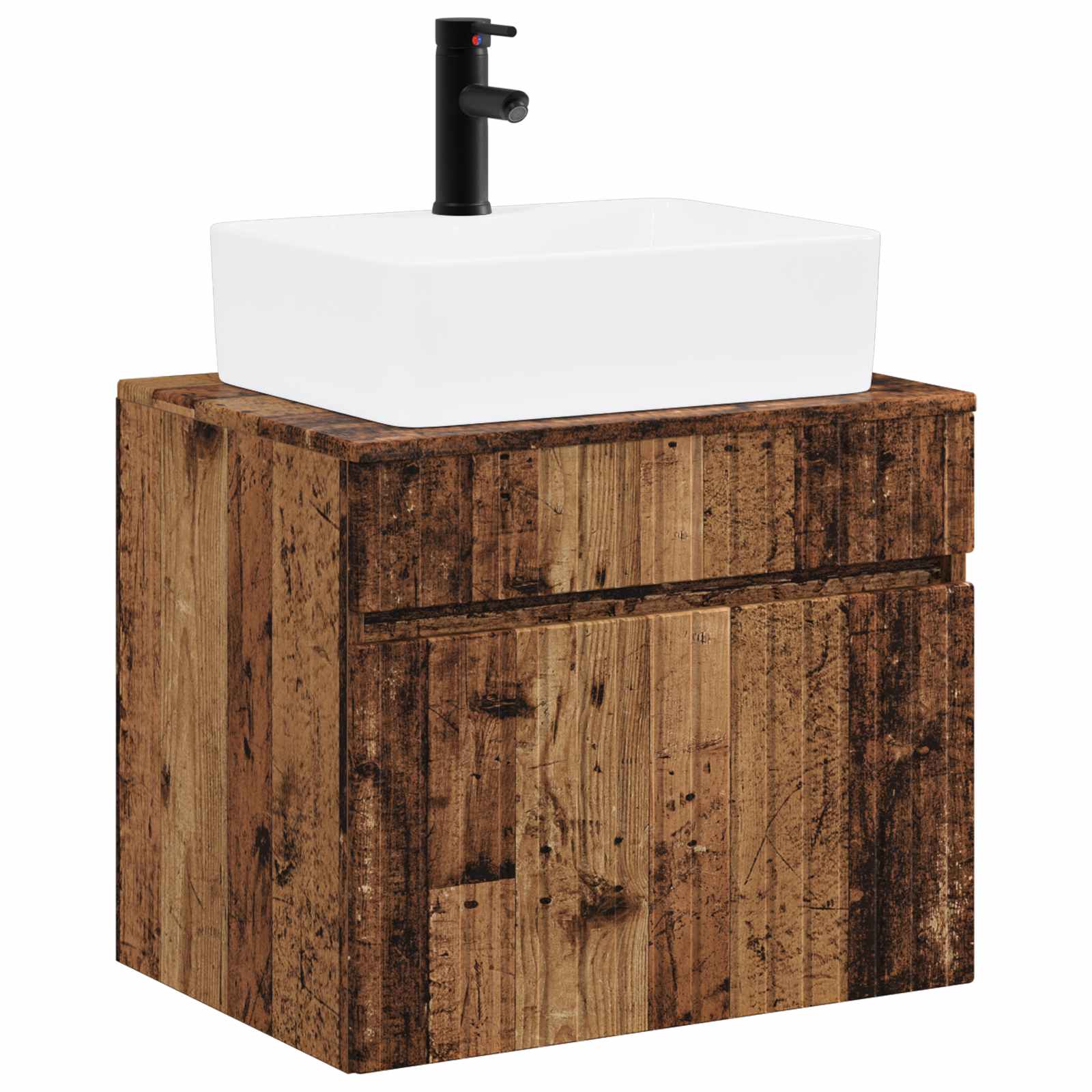 Vidaxl Bathroom Furniture Set Old Wood Engineered Wood