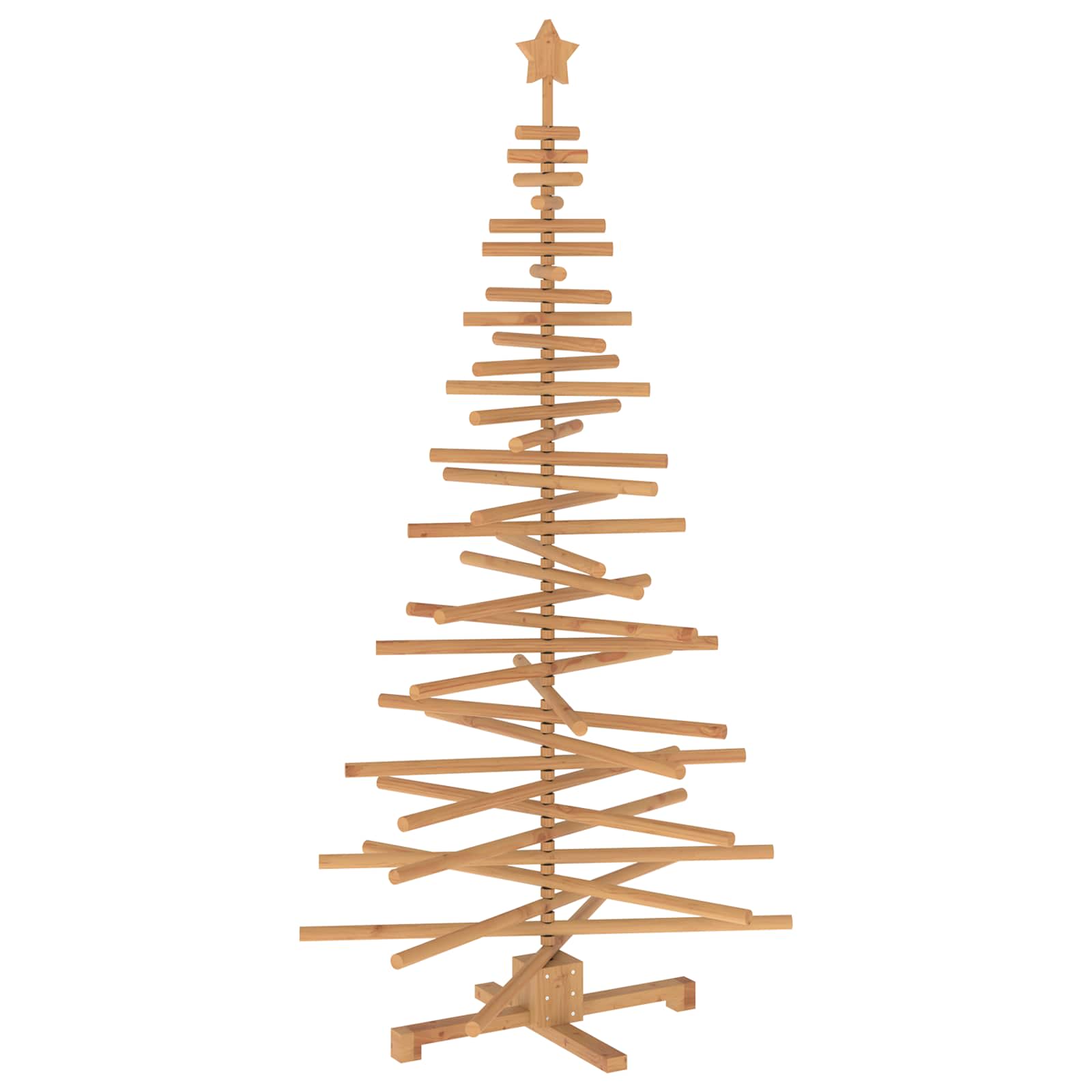 Vidaxl Wooden Christmas Tree Kotka 180 Cm Solid Pine Wood Brown Finish