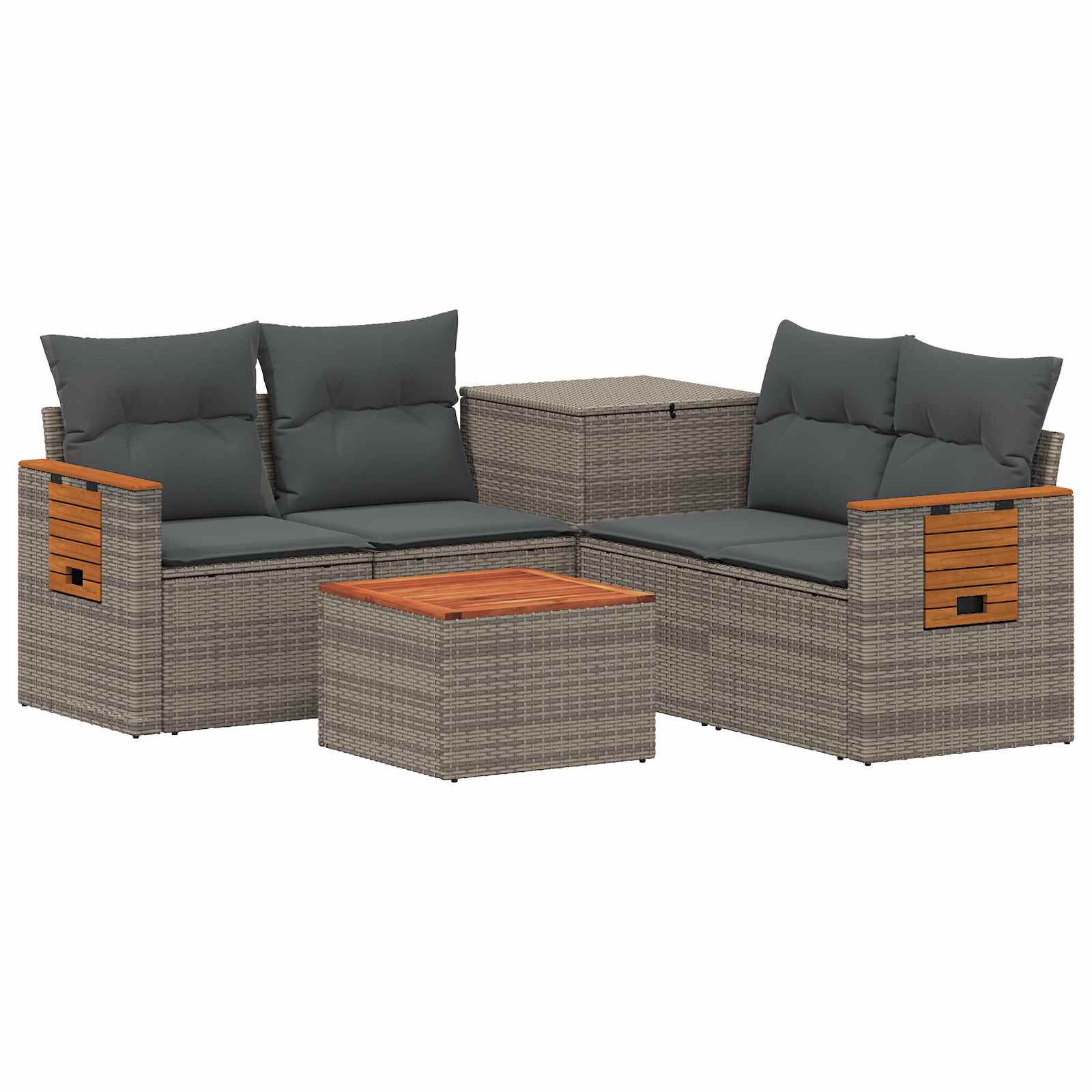 Vidaxl Sofa Set 6 Pcs Grey And Dark Grey 55 X 55 X 37 Cm