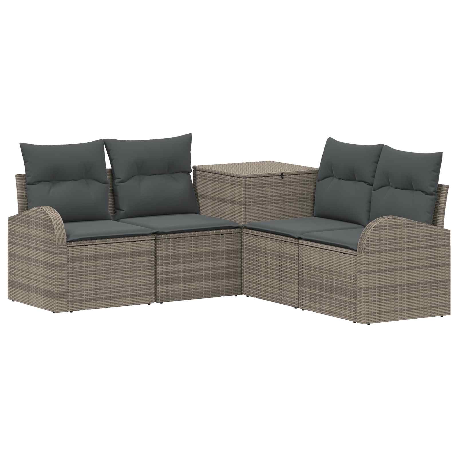 Vidaxl Sofa Set 5 Pcs Grey And Dark Grey 179 X 179 X 85 Cm