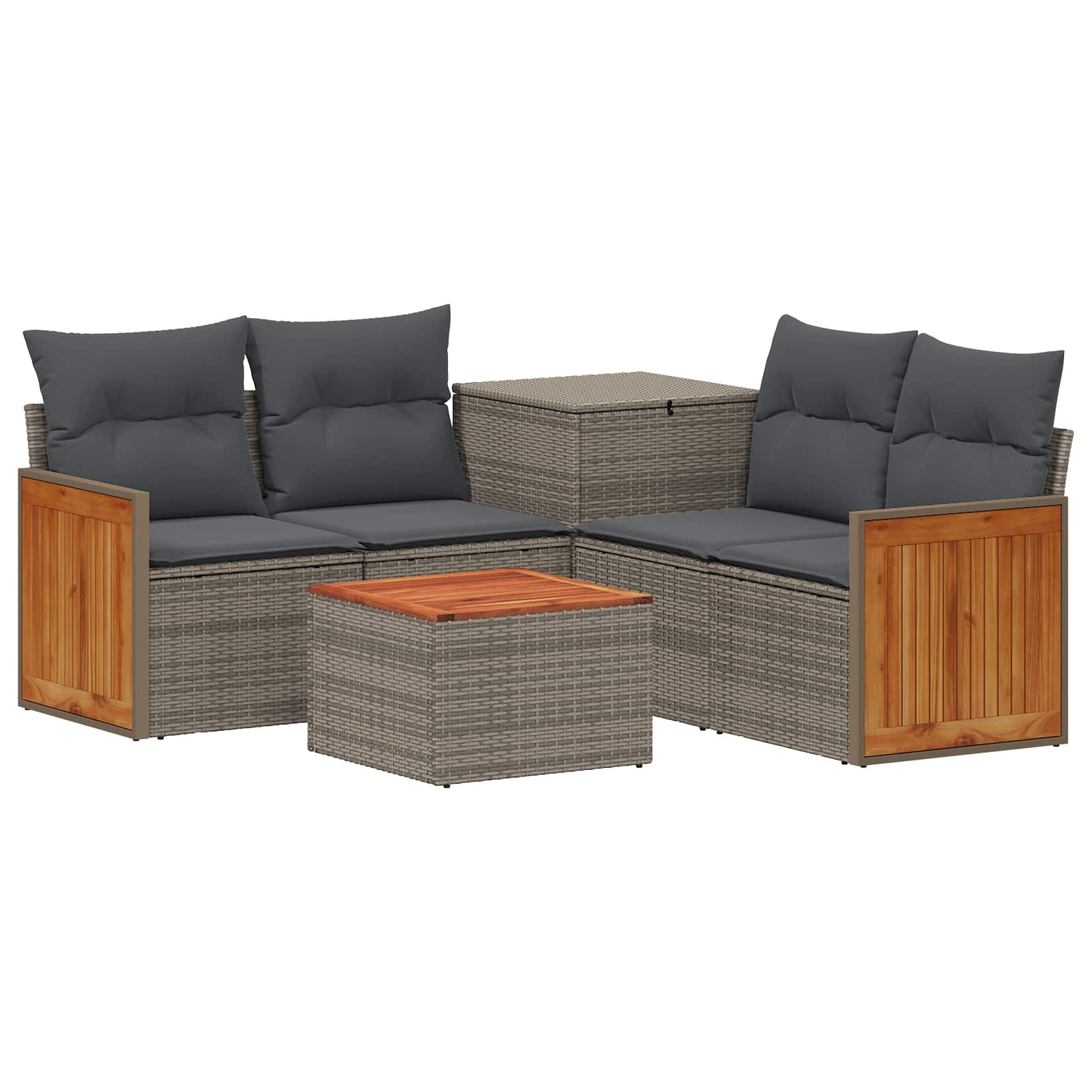 Vidaxl Sofa Set 8 Pcs Grey And Dark Grey 55 X 55 X 37 Cm