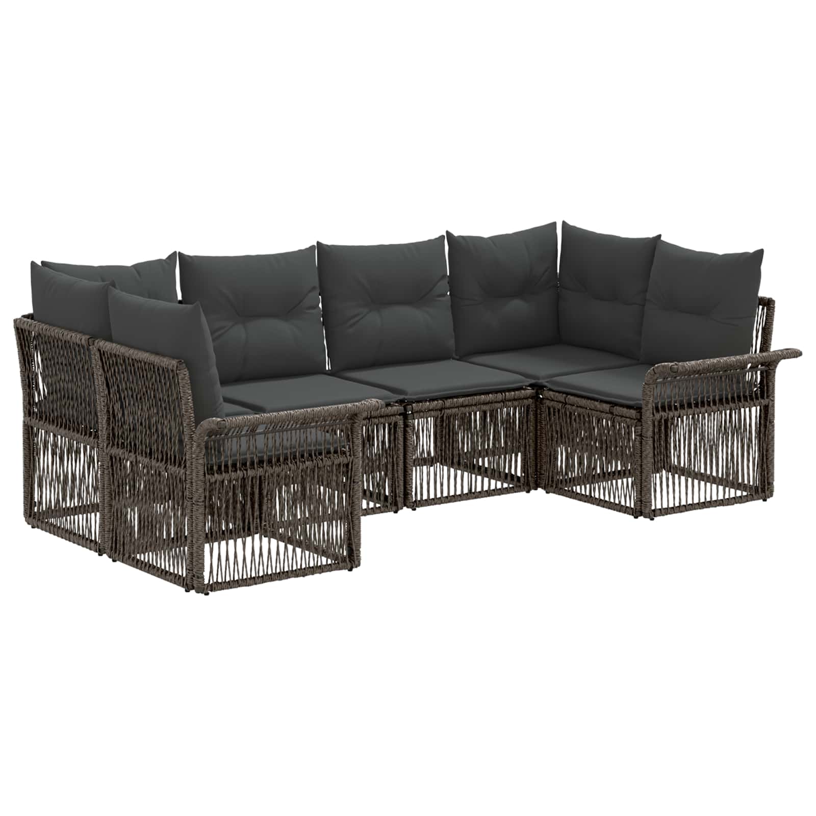 Vidaxl Garden Sofa Set 6 Pcs 6-seater Grey Poly Rattan