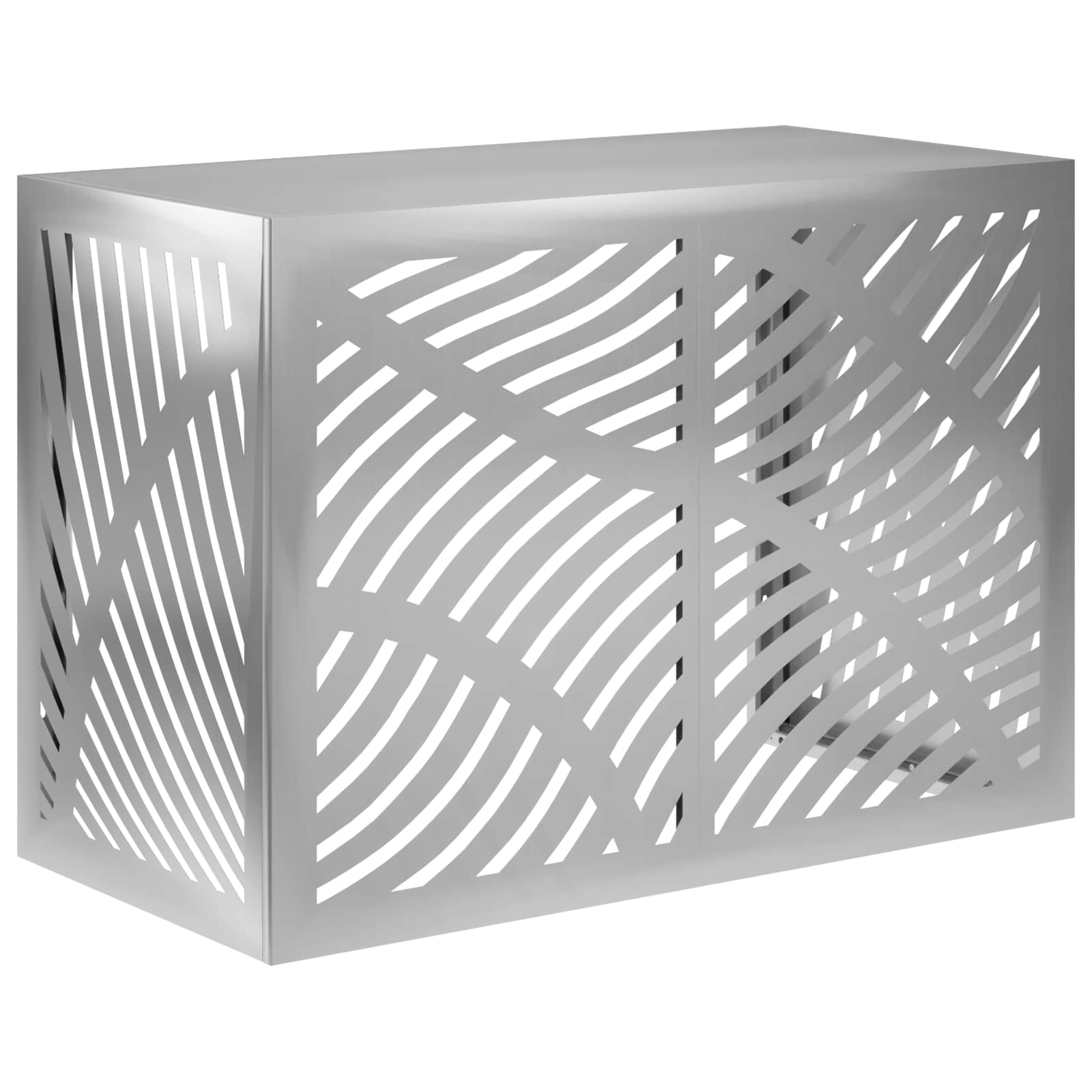 Vidaxl Air Conditioner Cover Silver 100 X 50 X 70 Cm Galvanised Steel