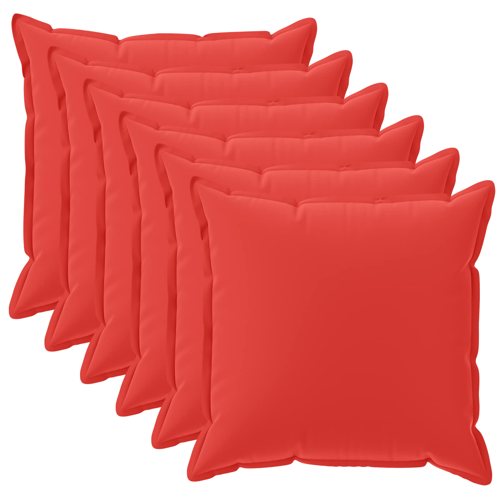 Vidaxl Cushion With Pillow Houten 6 Pcs Red Polyester