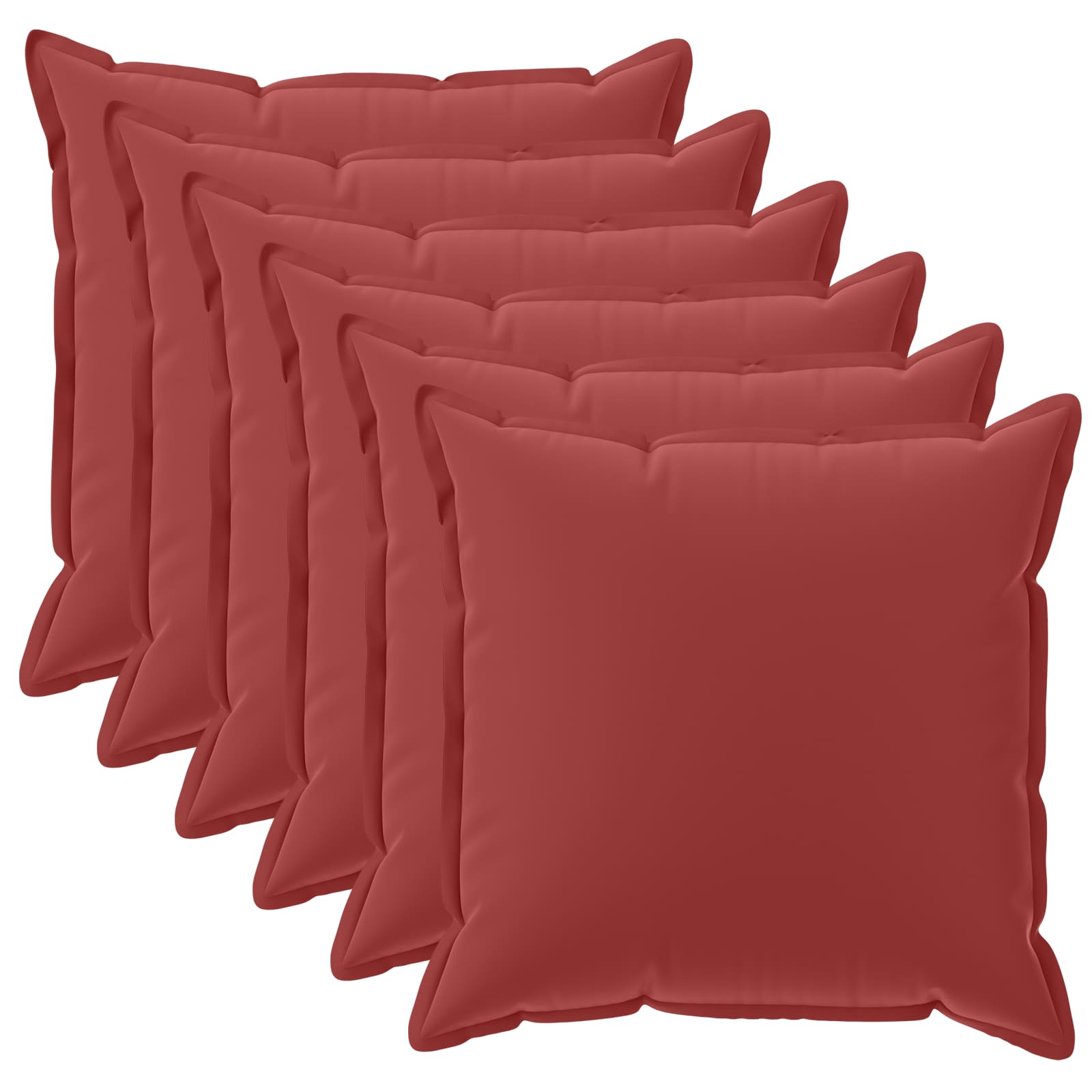 Vidaxl Cushion With Pillow Houten 6 Pcs Wine Red Polyester