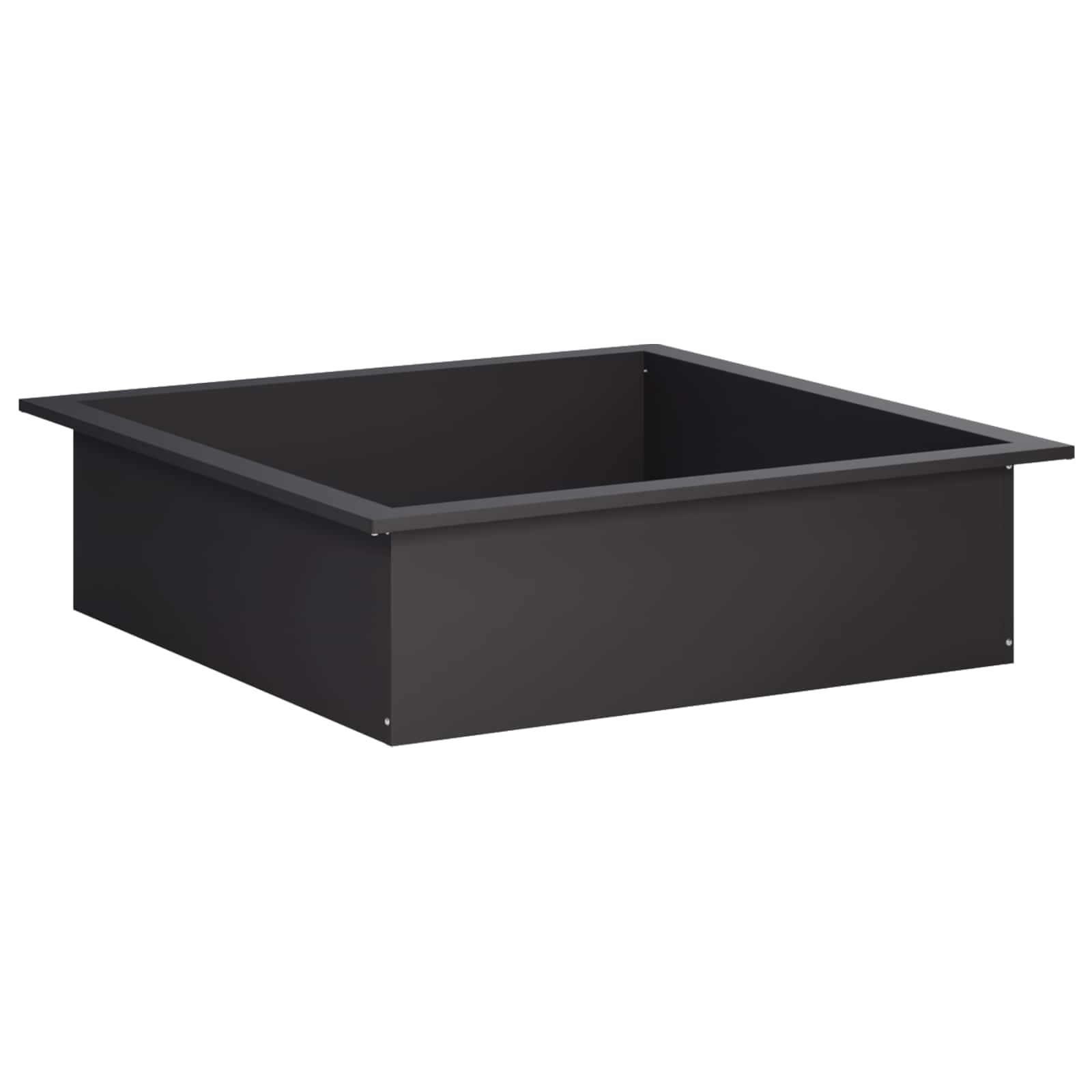 Vidaxl Fire Pit Ring Black 80 X 80 X 25 Cm Steel