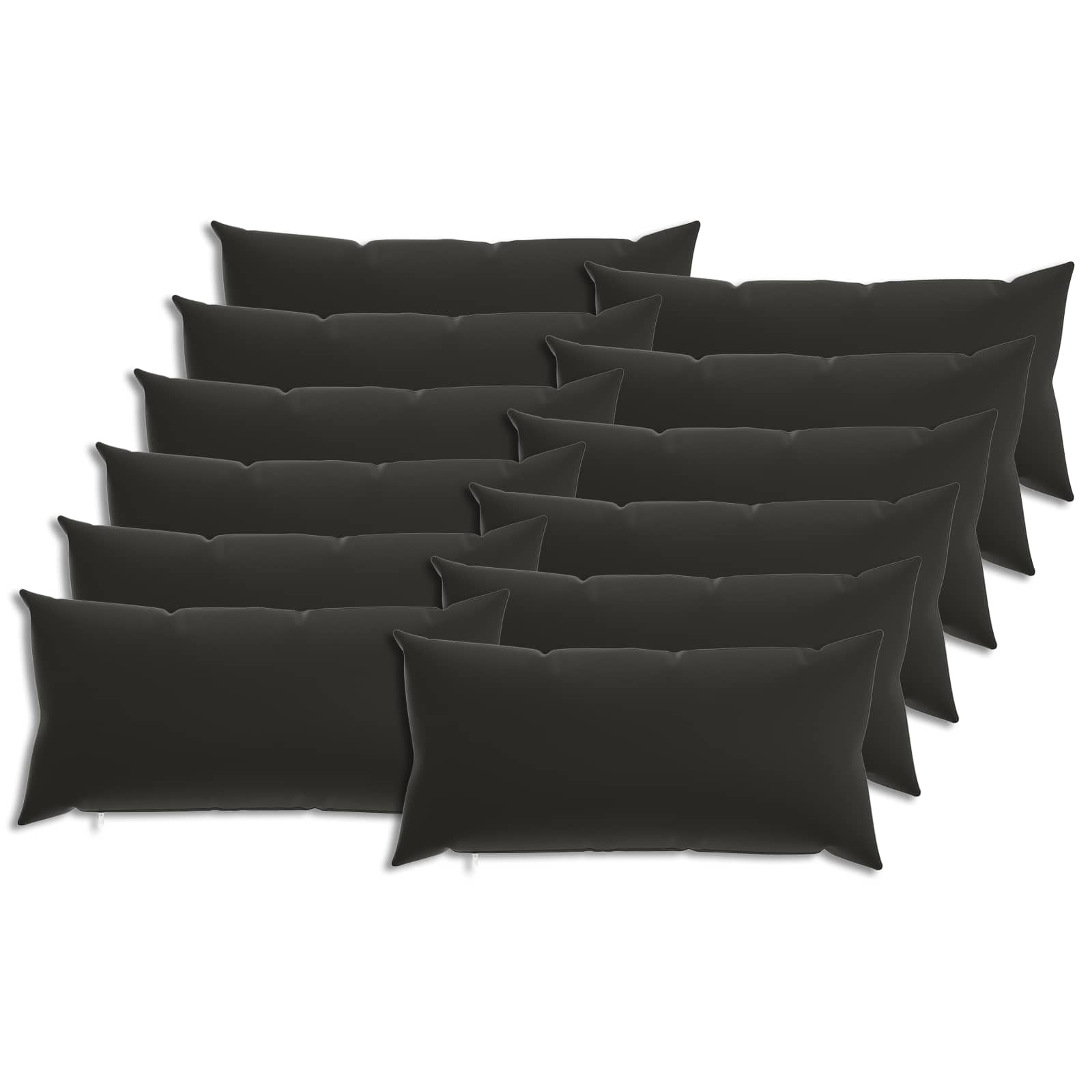 Vidaxl Cushion With Pillow Heerlen 12 Pcs Black Polyester