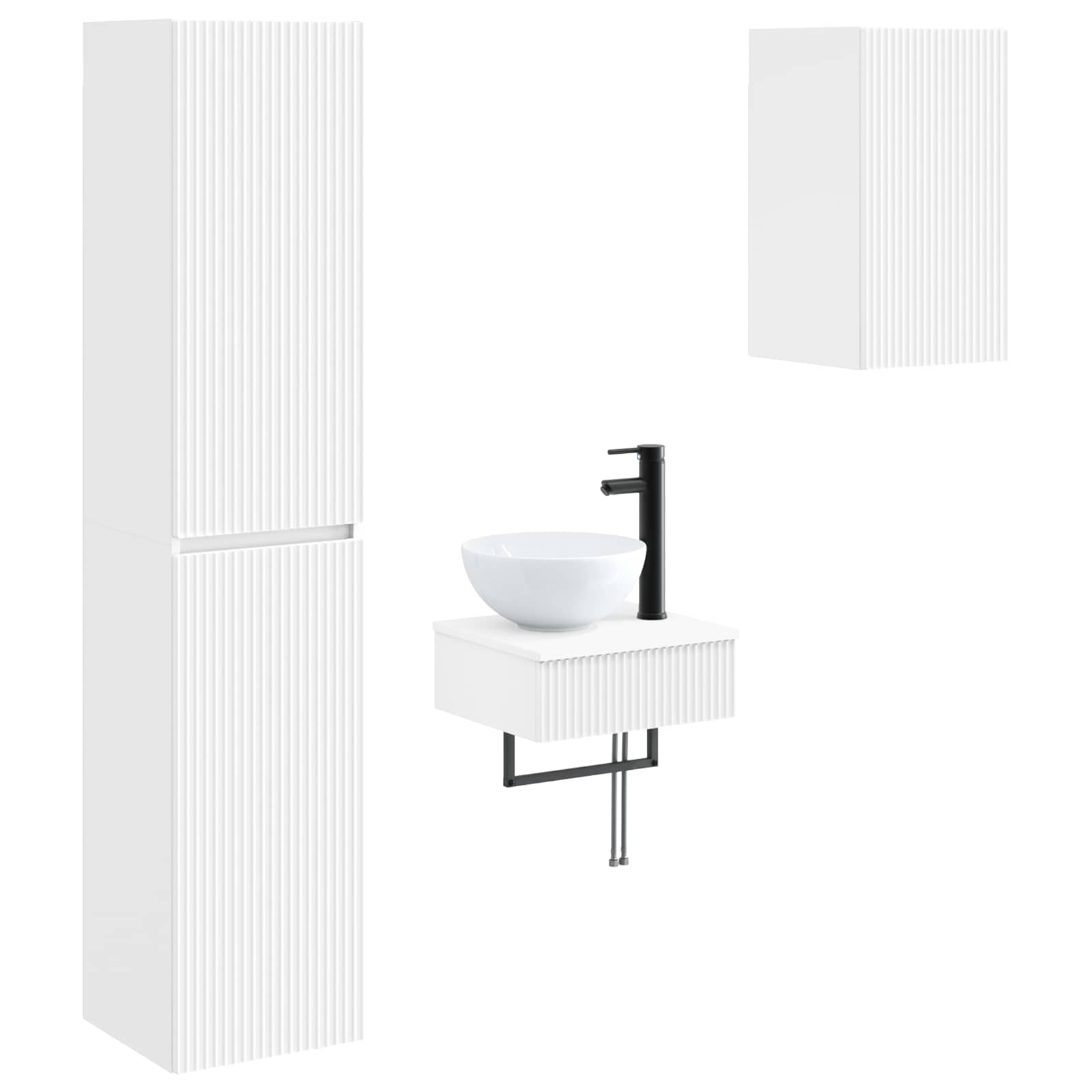 Vidaxl Bathroom Furniture Set 3 Pcs White 33 X 34.5 X 160 Cm
