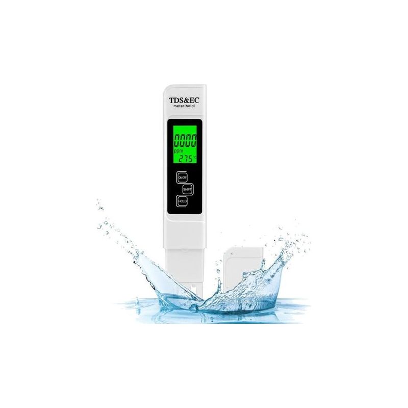 Testeur De Qualité De L'Eau, Testeur Ph Mètre 4 En 1 Et Tds&ec Mètre Température, Mètre Avec Écran Lcd, Résolution Haute Précision 0,01, Pour Eau Potable, Piscine, Aquariums, Hydroponie(ne Pe