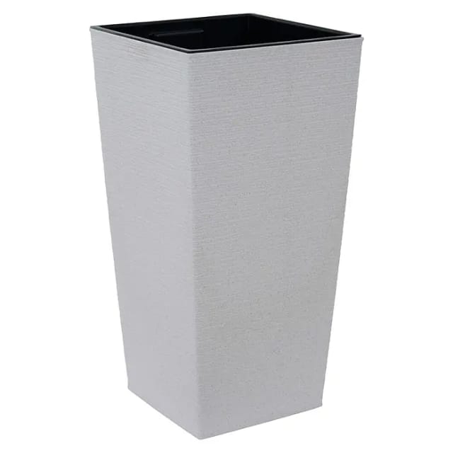 Siena Garden - Pflanzgefäße Nizza Groove Creme Rillenoptik, 40 X 75 Cm Kunststoffgefäß Mit Holzfaseranteil Und Einsatz