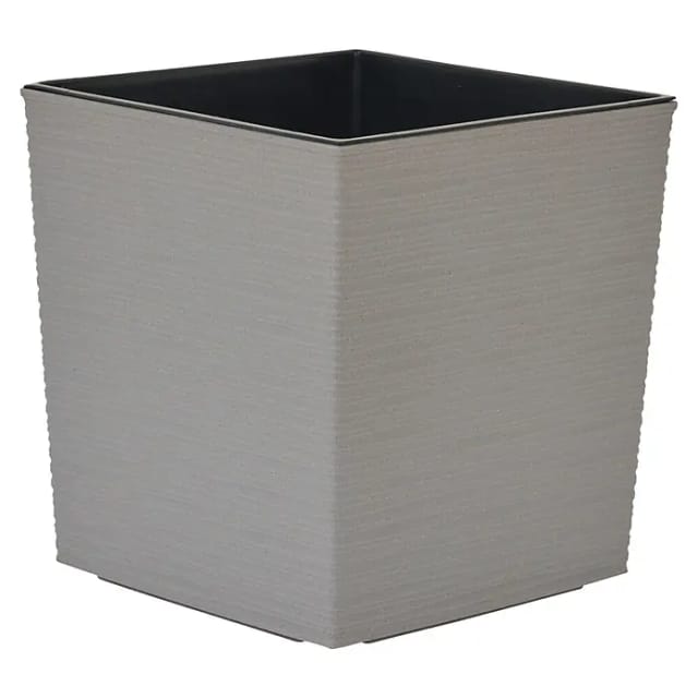 Pflanzgefäße Nizza Groove Grau Rillenoptik, 40 X 41 Cm Kunststoffgefäß Mit Holzfaseranteil Und Einsatz
