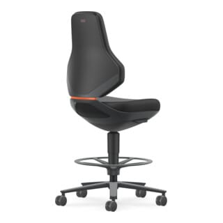 Arbeitsdrehstuhl Texon Sitz-stopp-rollen Und Fußring Skintec Schwarz 570-810 Mm