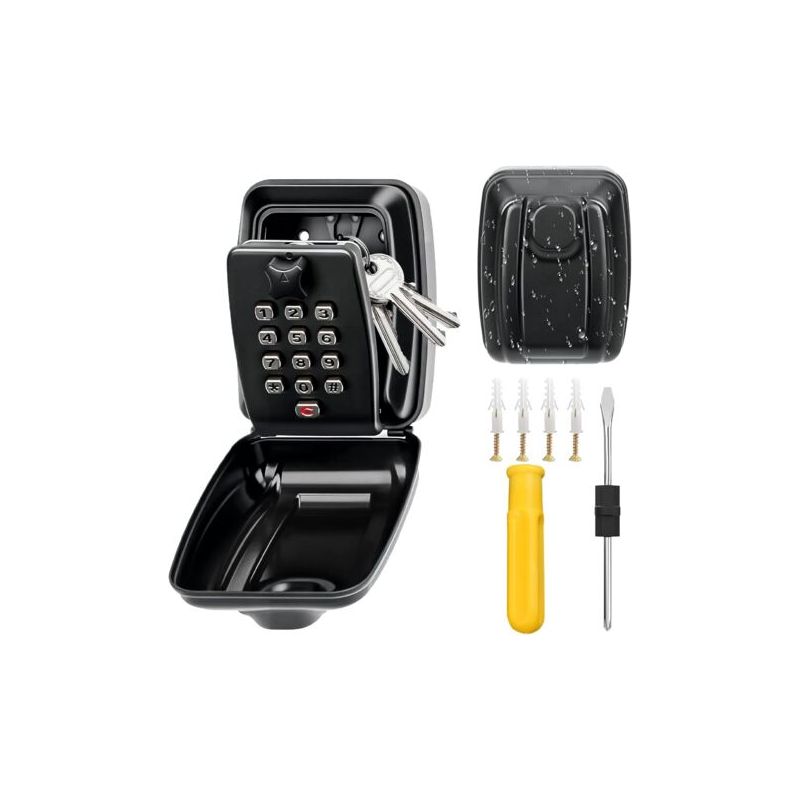 Boîte À Clés Sécurisée Murale Boite A Clefs Securisee Exterieur, Boite A Clé Étanche Avec Code À 12 Chiffres, Grande, Étanche, Antirouille, Ultra-robuste Pour La Maison, Le Garage, Le Bureau