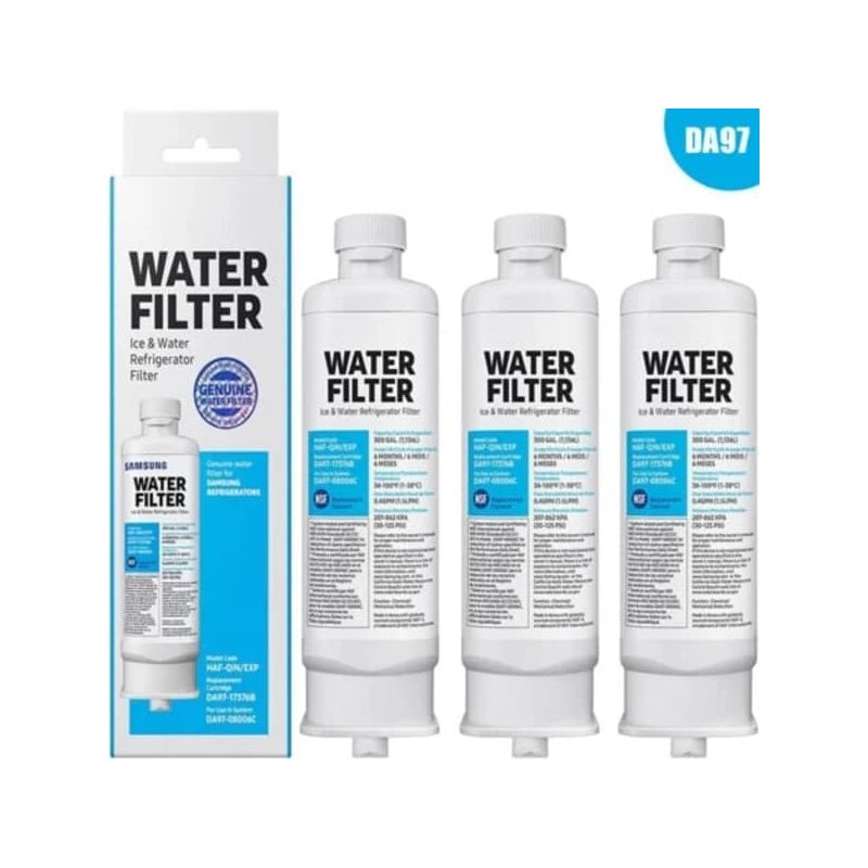 Ecleanfy - Lot De 3 Filtres À Eau De Rechange Pour Réfrigérateur Samsung Multi-portes, Références Da97-17376b, Da97-08006c, Haf-qin Et Haf-qin/exp.