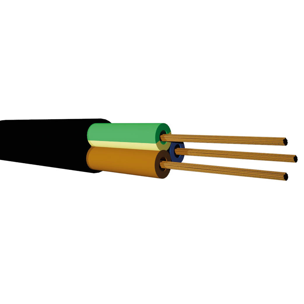 Rolle 100 M Flexibler Vv-k-schlauch (3 X 1,0 Mm), Schwarz
