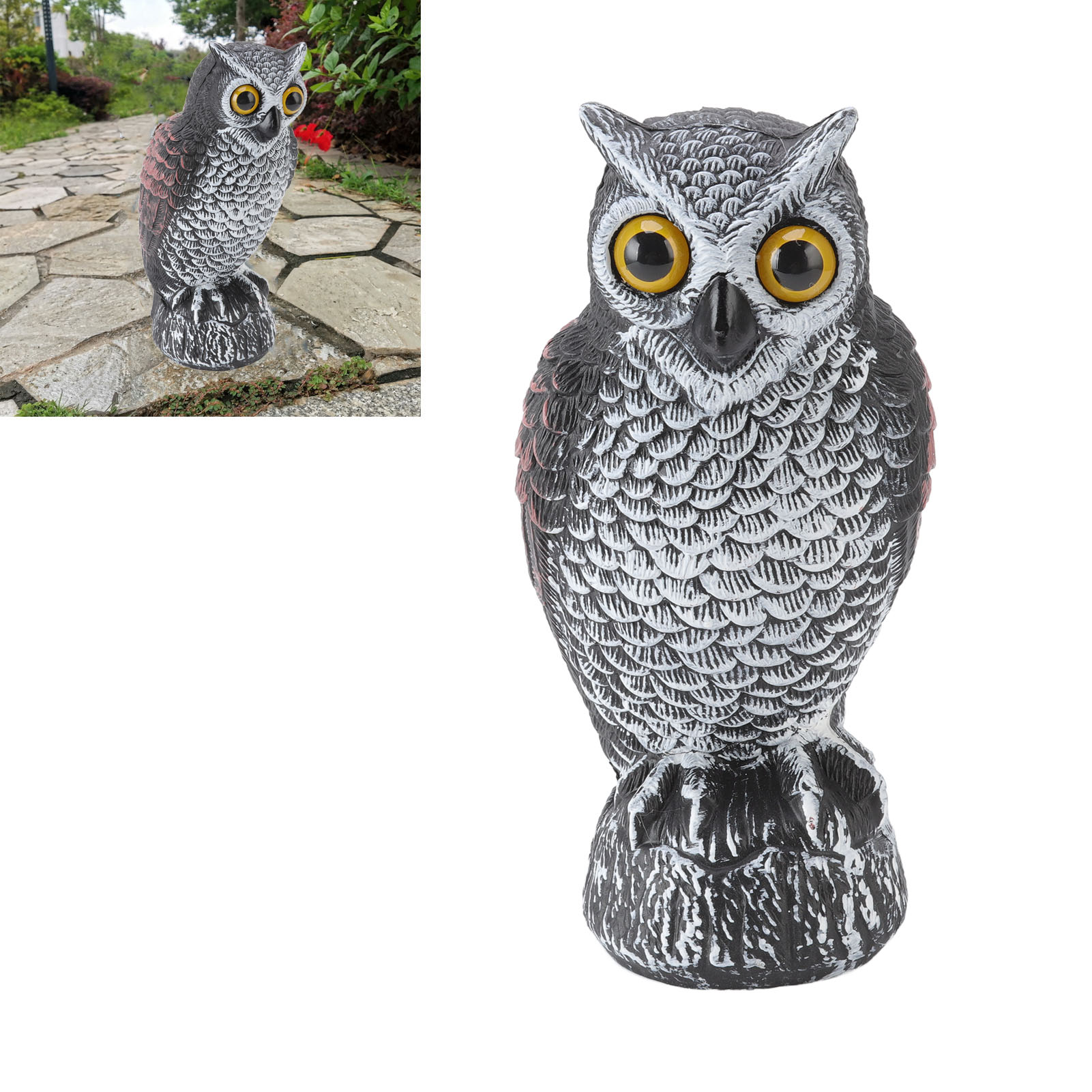 Gartendekoration In Eulenform Aus Kunststoff, Vogelabwehrmittel, Gartenornament Für Den Außenbereich, Künstliche Jagdeule Aus Kunststoff.