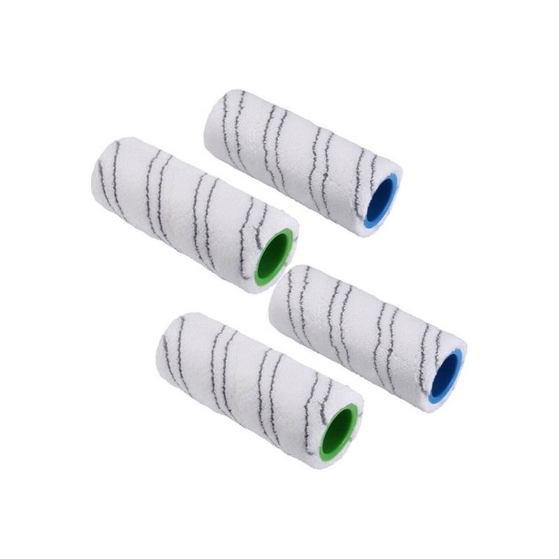 4 Pièces – Ensemble De Rouleaux En Microfibre – Convient Pour Karcher Fc3 Fc3d Fc5 Fc7 Rouleaux De Rechange Pour Pièces De Nettoyage De Sol – Mop Pad Mop Microfibre – Lavable