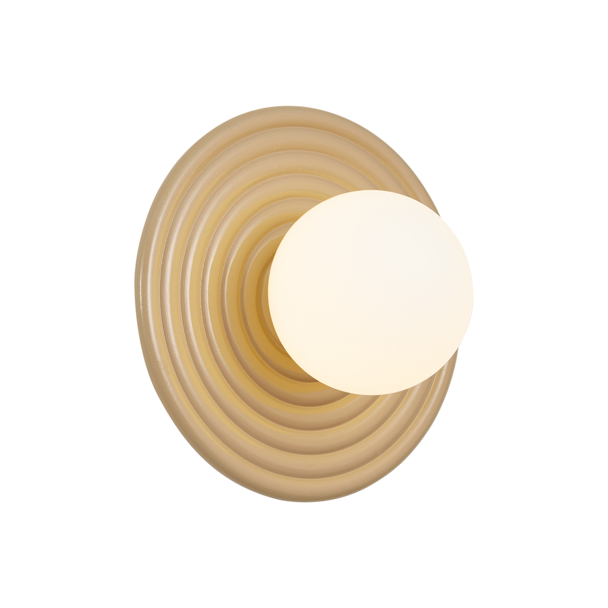 Qazqa Retro Wandleuchte Taupe Mit Opalglas Rund 20cm Ip44 - Lila