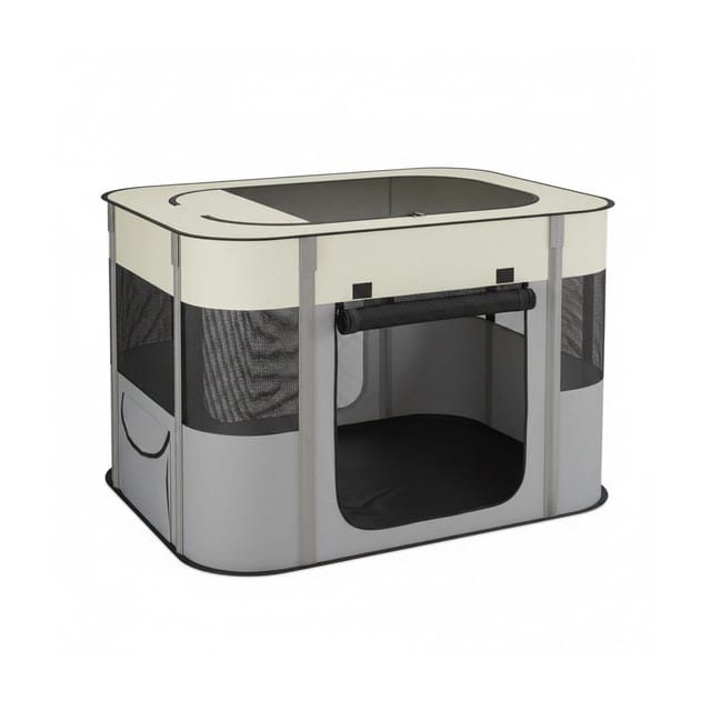 Relaxdays - Welpenauslauf Faltbar, Hbt: 55x82x60 Cm, Indoor & Outdoor, Tragbarer Hundelaufstall, Oxford-stoff, Mehrfarbig