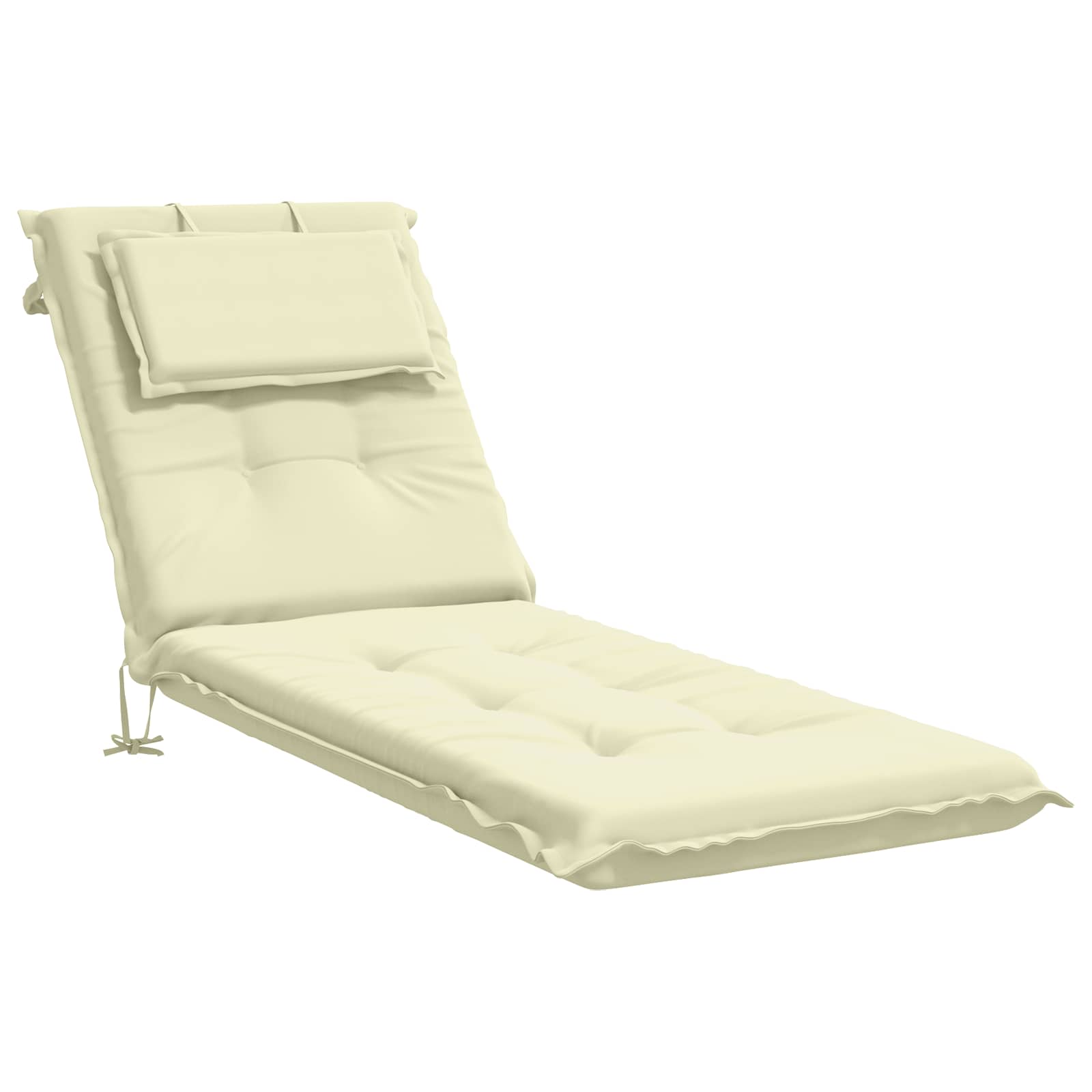 Vidaxl Sunlounger Cushion Gemert 100% Polyester Cream 190 X 60 X 9 Cm