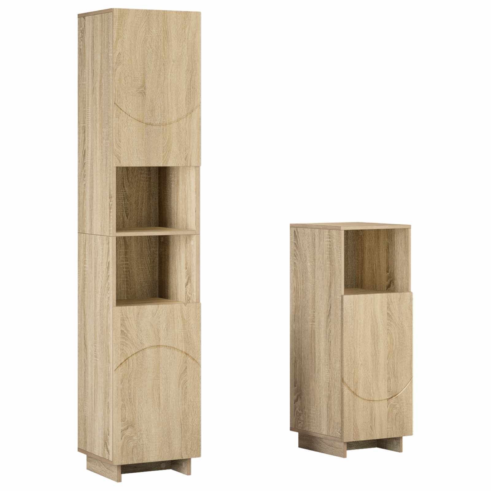 Vidaxl Bathroom Cabinet Set 2 Pcs Sonoma Oak Engineered Wood
