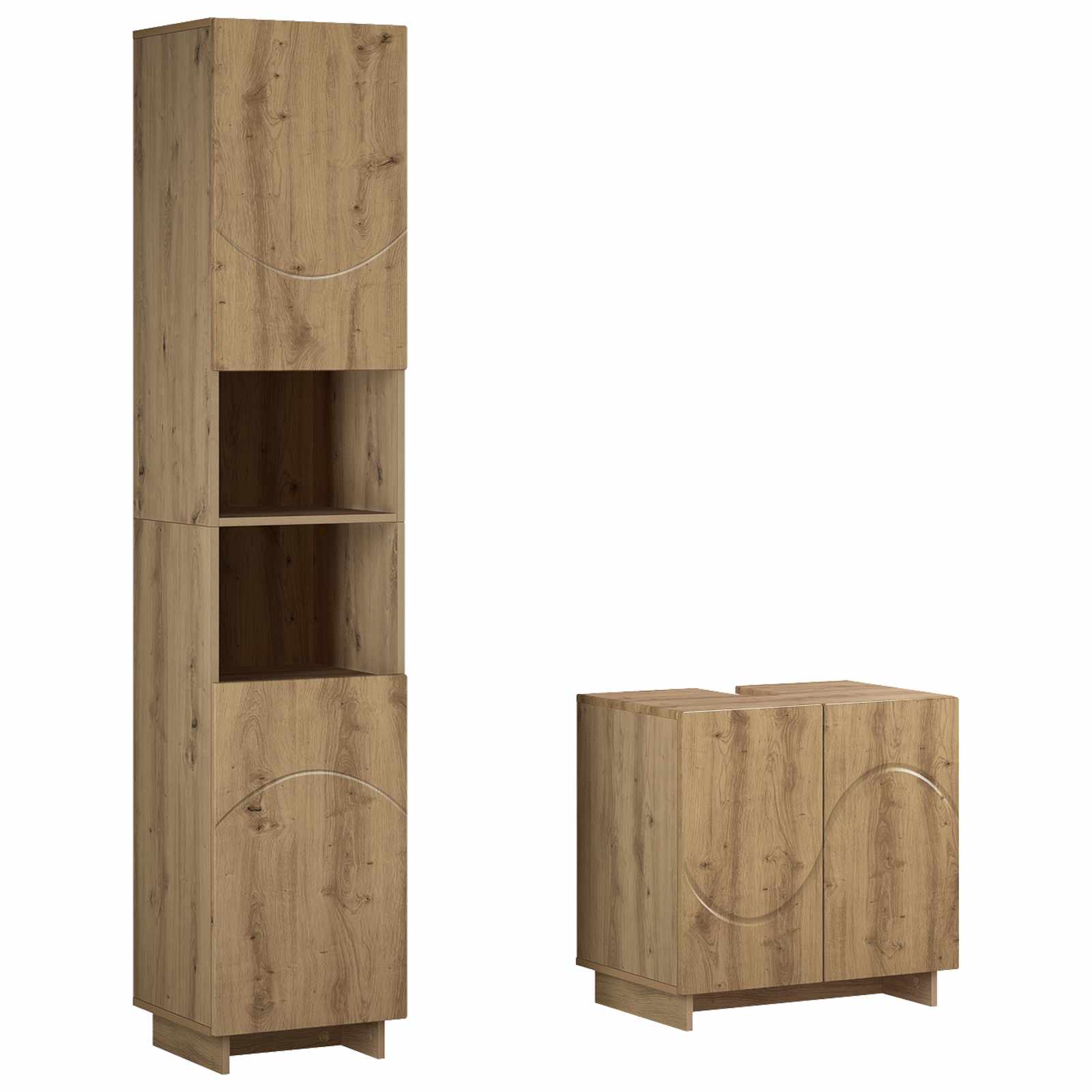 Vidaxl Bathroom Cabinet Set 2 Pcs Artisan Oak Engineered Wood