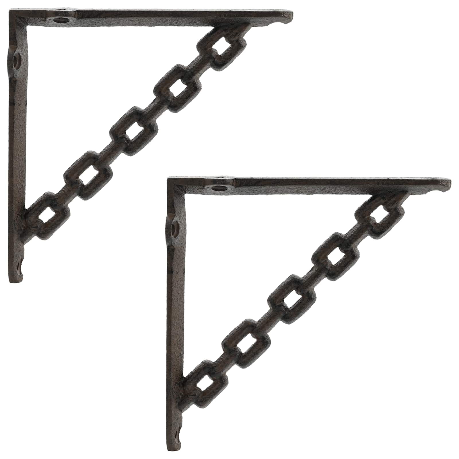 Vidaxl Wall Shelf Brackets 2 Pcs Antique Brown 21 X 21 X 3.5 Cm Steel