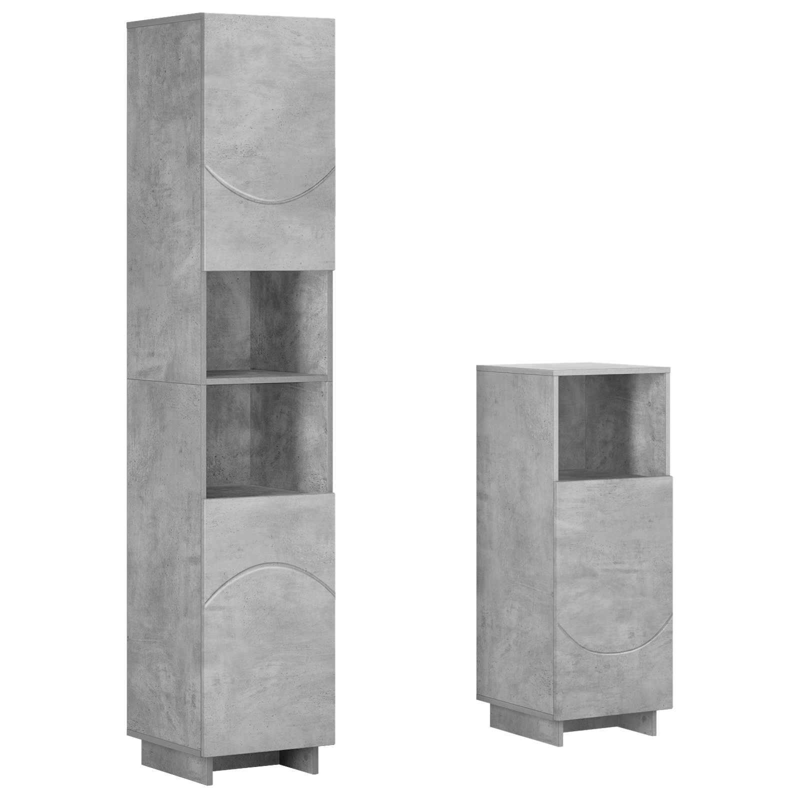 Vidaxl Bathroom Cabinet Set 2 Pcs Concrete Grey Engineered Wood