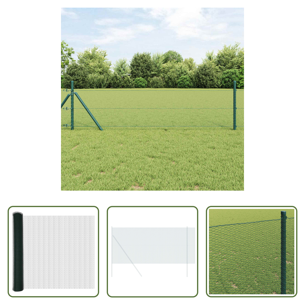 Vidaxl Terrassenzaun - Hexagonzaun Grün 1,2 X 10 M Pvc