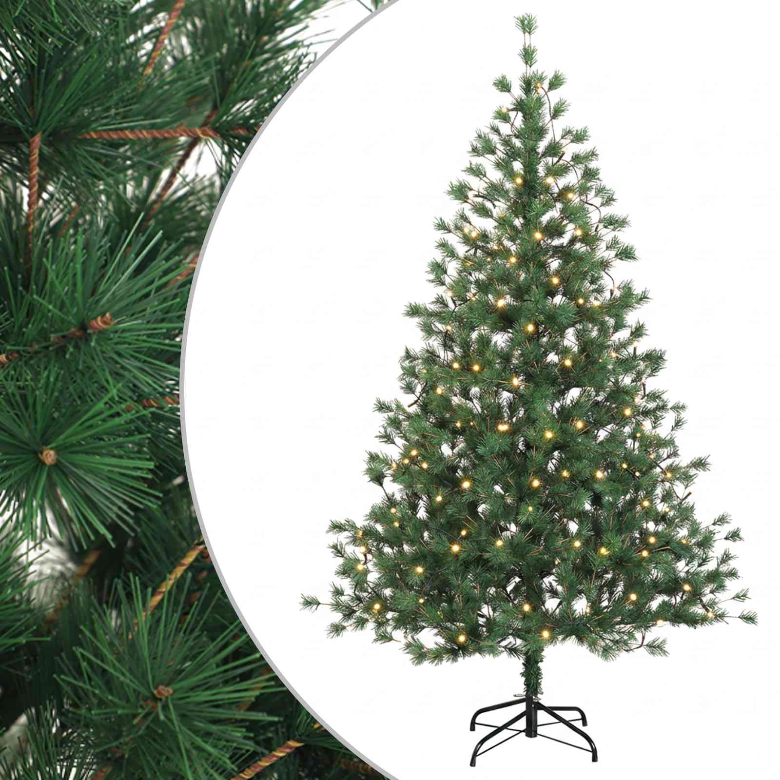 Vidaxl Artificial Hinged Christmas Tree 150 Cm 150 Leds Warm White
