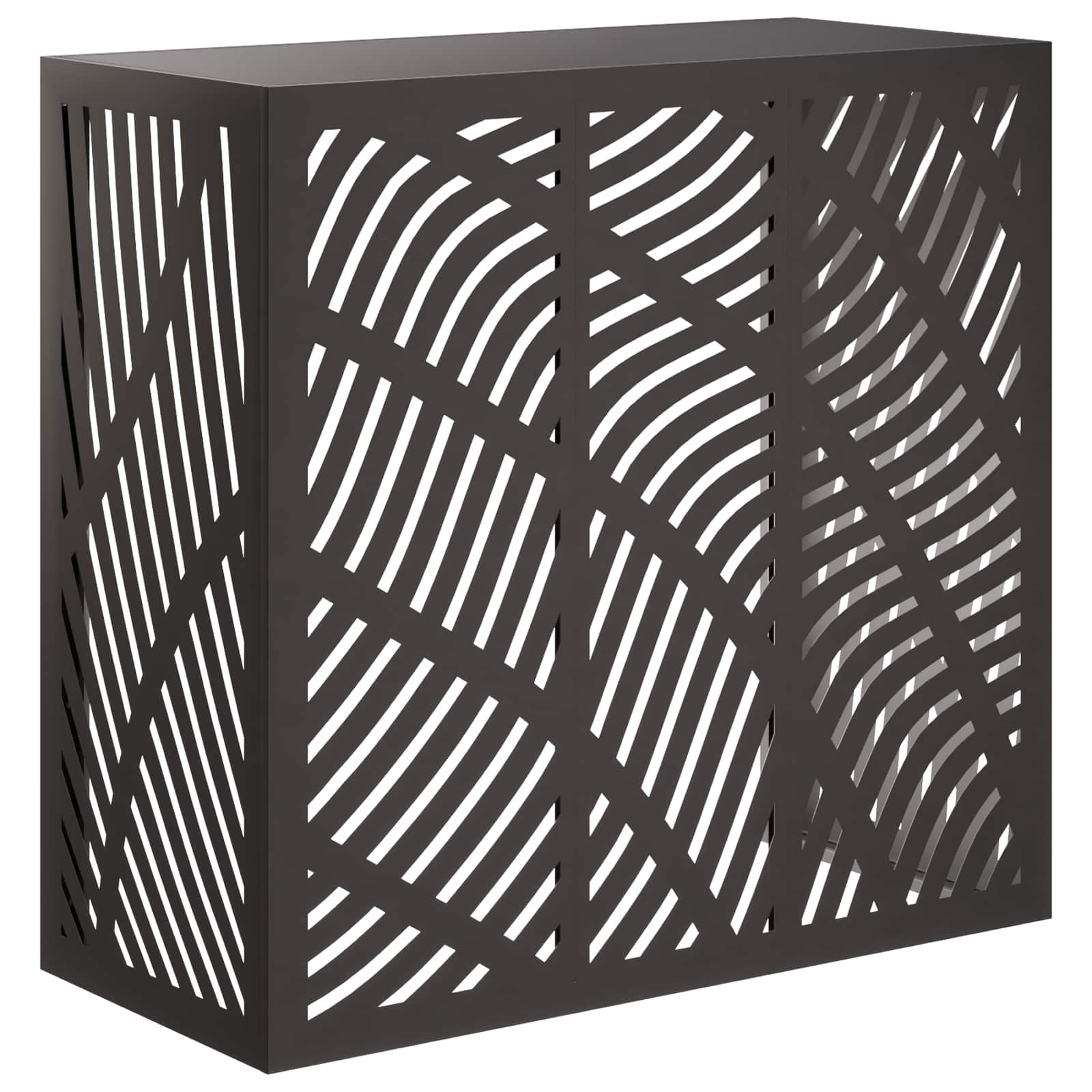 Vidaxl Air Conditioner Cover Black 110 X 50 X 105 Cm Steel
