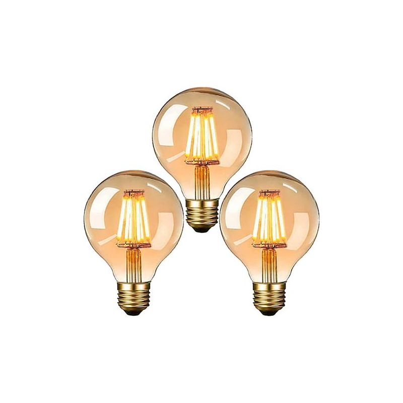 Ampoule Edison Vintage, Ampoule Led Vintage E27 G80 6w Blanc Chaud Filament Antique Led, Idéal Pour L'Éclairage Nostalgique Et Rétro De La Maison Café Bar, Lot De 3