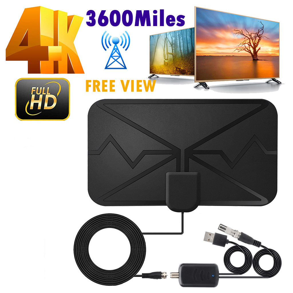 4k-digital-zimmerantenne Mit Verstärker, 5.800 Km Reichweite, Dvb-t2-hd-smart-tv-antenne