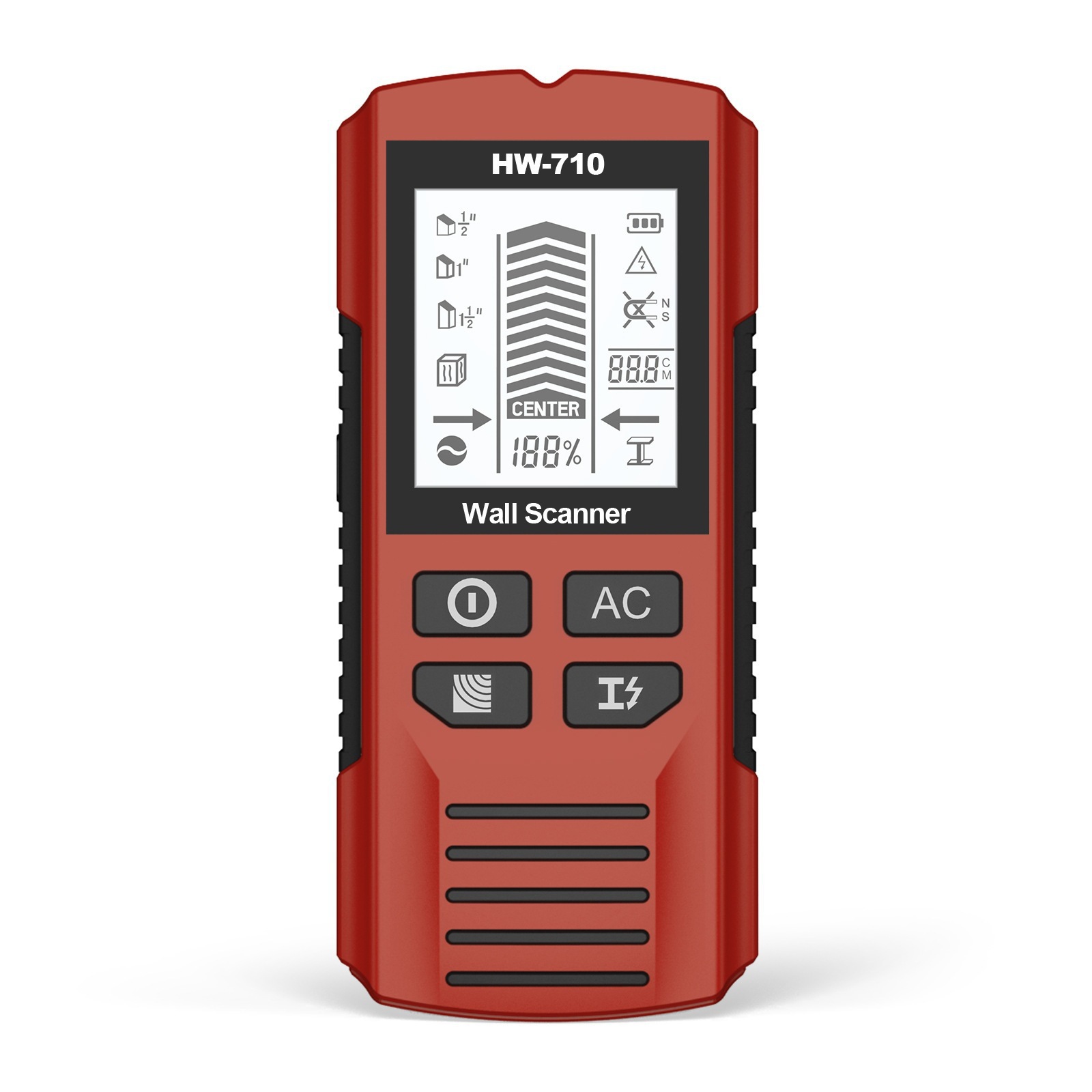 5-in-1 Wanddetektor, Balkendetektor, Messgerät, Wandmetalldetektor – Rot