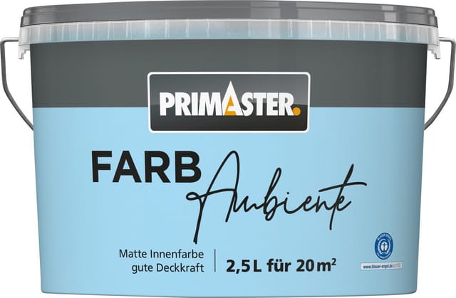Primaster Farbambiente Wandfarbe Matt Himmelblau 2,5 L Wandfarbe