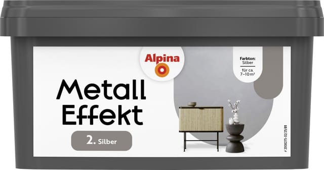 Alpina Wandfarbe Metall Effekt Silber 1 L Innen