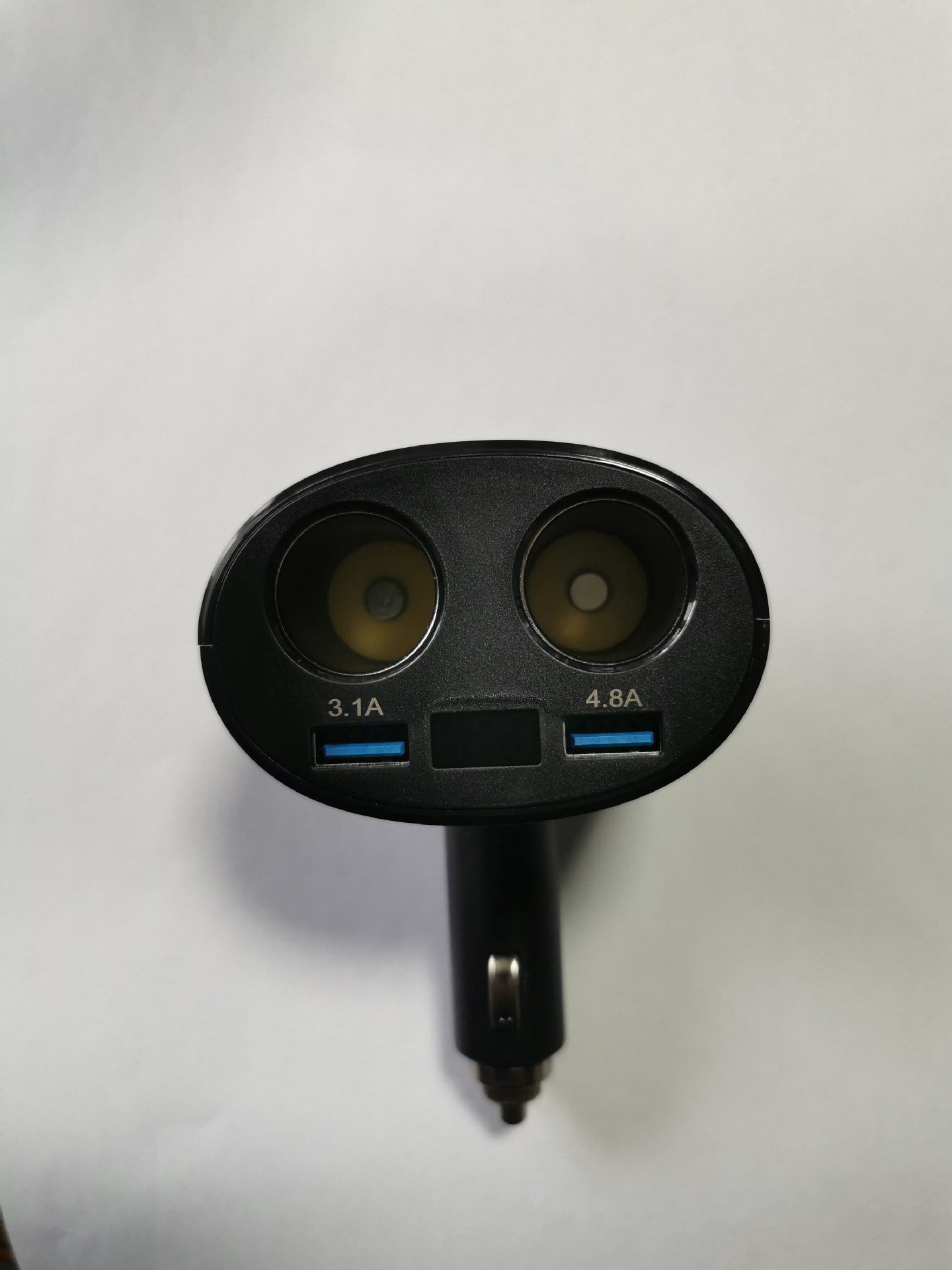Direktstrom-autoladegerät Mit Dualer Usb-schnellladefunktion (qc3.0 + 3,1 A) - Jazz Black 3,1-zoll-digitalanzeige (ohne Akku)