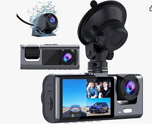 Fahrzeugparkplatz-überwachungs-dvr, 3 Kanäle, Hd 1080p, Dreifachlinse, Mit 2-zoll-bildschirm (sondermodell)