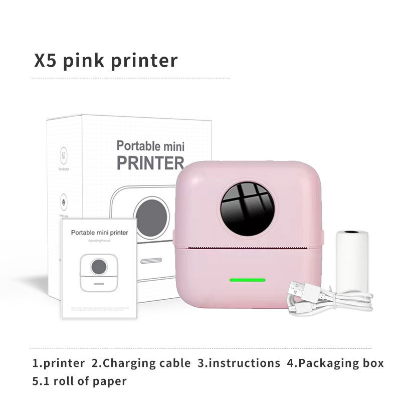 Mini-drucker – Kleiner, Tragbarer Bluetooth-thermodrucker Mit Bildfehlerkorrektur Für Etiketten – Tonerexport X5 – Standardkonfiguration