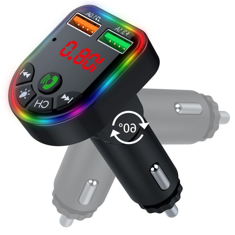 P5 Auto-mp3-player Mit Qc3.0-schnellladefunktion, Bluetooth-empfänger, Usb-flash-laufwerk, Ambientebeleuchtung, P5 Auto-mp3-player --