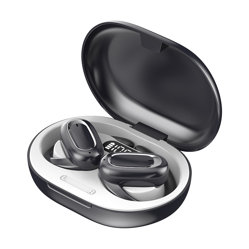 T35 Ows Kabellose Bluetooth-kopfhörer, Digitalanzeige, Großes Display, Geräuschunterdrückung, Sport-ohrbügel, Offenes Design – T35 Blau-grau