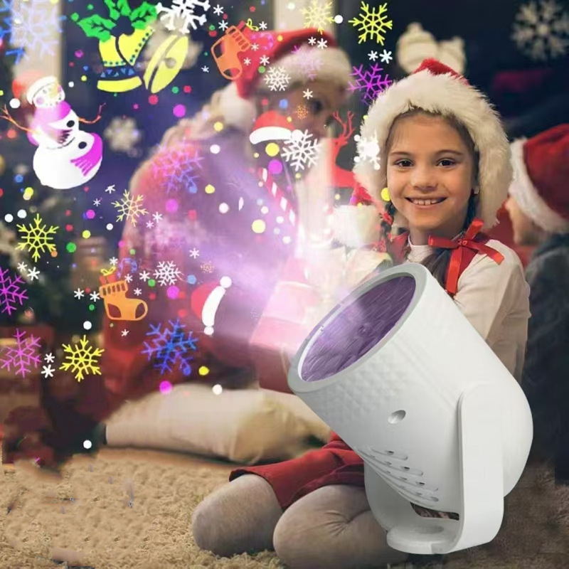 Zylindrischer Weihnachtsprojektor Mit 16 Verschiedenen Motiven, Usb-anschluss, Dinosaurier-, Tier- Und Rgb-ambientebeleuchtung, Dekorative Schreibtischlampe – 6 W