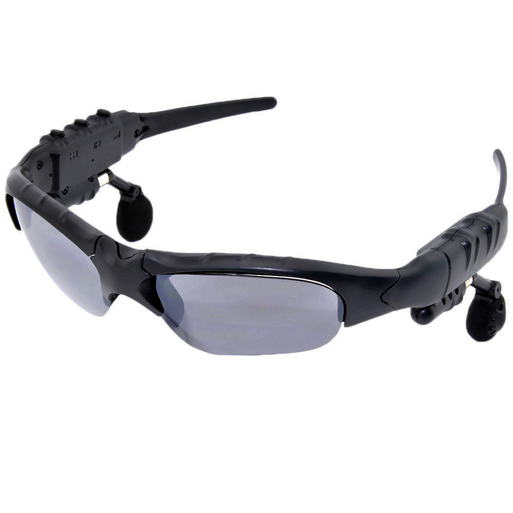 Bluetooth 4.1 In-ear-stereo-brille Und -kopfhörer Zum Musikhören, Kabellose Ferngesteuerte Polarisierte Sport-sonnenbrille – Blau + Lederetui + Farbbox + Schraubendreher